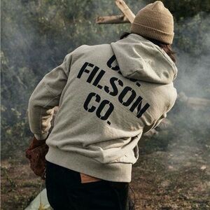 Filson Heavyweight Cotton Hoodie Grey Mens Size S/M